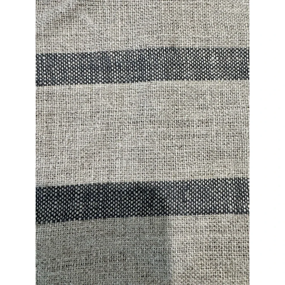 Crate & Barrel Beckett Stripe Placemats Set of 7 Grey Linen. NWOT